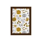 Quadro Cozinha Tipos de Massas Moldura Marrom 22x32cm
