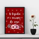 Quadro Cozinha Vermelha - Corações 33x24cm