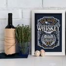 Quadro Cozinha Vintage Old Glory Whisky 33x43 Moldura Branca
