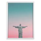 Quadro Cristo Redentor - Candy Colors 24x18cm - com vidro