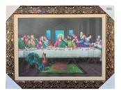 Quadro Da Santa Ceia Grande Moldura Luxo 85 X 65 Cm Cor Dourado Cor Da Armação Dourado