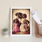 Quadro Dachshund Family 24x18cm - com vidro