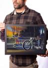 Quadro David Mann Arte Motociclista Guerreiro Decoração