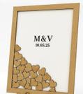 Quadro de Assinaturas Corações em MDF Personalizado - 40cm x 30cm