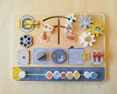Quadro de Atividades Infantil Controle Espacial em Madeira Painel Educativo Tooky Toy