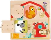 Quadro de Atividades Infantil Madeira Educativo com Travas Portas Sensoriais