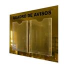 Quadro De Aviso e Gestão 2 Displays A4 ACM Dourado Espelhado