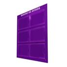 Quadro De Aviso E Gestão 6 Displays A4 Horizontal ACM Roxo
