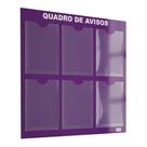 Quadro De Aviso Gestão Á Vista 6 Displays A4 ACM Roxo