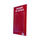 Quadro de Aviso Gestão Á Vista Informativo Premium 1 Display A4 ACM Vermelho Organização Moderna Profissional Mural Porta Folhas