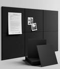 Quadro de avisos de feltro Fluxynara Large 90x60cm, pacote com 6 - preto
