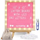 Quadro de cartas DoubleCare 25 cm x 25 cm com luzes LED 340 letras
