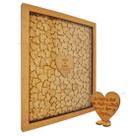 Quadro de Casamento com Vidro e 190 Corações Mdf Madeira