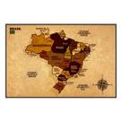 Quadro De Cortiça Painel Decorativo 90x60 Mapa Do Brasil Para Pinar Marcar Viagens
