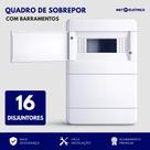 Quadro de distribuição com barramento para 16 disjuntores caixa sobrepor Quadro de distribuição com barramento para 16 disjuntores caixa sobrepor