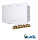 Quadro de distribuição de embutir com barramento 6/8 Disjuntores - com porta branca Tigre