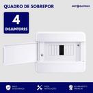 Quadro de distribuição energia elétrica para 4 Disjuntores Din Branco Sobrepor Quadro de distribuição energia elétrica para 4 Disjuntores Din Branco Sobrepor