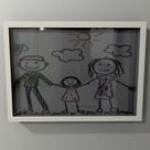 Quadro de lembranças Guarda Desenhos Folha A4 de Parede bancada