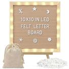 Quadro de Letras Wearage 25 x 25 cm em Feltro com LED, Mocha, 300 Letras Quadro de Letras Wearage 25 x 25 cm em Feltro com LED, Mocha, 300 Letras