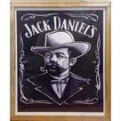 Quadro de Madeira com Moldura de Madeira Jack Daniel's/Rosto/Preto e Branco/Bebida Quadro de Madeira com Moldura de Madeira Jack Daniel's/Rosto/Preto e Branco/Bebida
