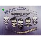 Quadro de Madeira Médio (42cmX30cm) Barber Shop Shaving e Haircuts