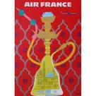 Quadro de Madeira Médio (42cmX30cm) Narguile/Air France/Ilustração