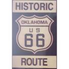 Quadro de Madeira Pequeno (30cmX20cm) Historic Route 66 Oklahoma US/Motorcycle
