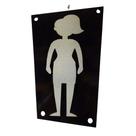 Quadro de Madeira Placa Banheiro Contorno Menina/Ilustração