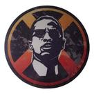 Quadro de Madeira Redondo Médio Malcolm X/Ícone 30cm diâmetro