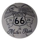 Quadro de Madeira Redondo Médio Route 66 The Mother Road/Motorcycle 30cm diâmetro