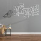 Quadro de Parede Lindo Molduras 5 Peças Retangular 60cm X 30cm em MDF Branco Lenobre