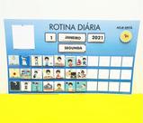 Quadro de Rotina Diária com Calendário - Masculino ou Feminino - 36 x 61 cm