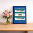 Quadro Dec Gentileza Gera Gentileza 24x18cm Mold Branca Vidro