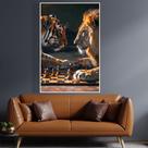 Quadro Decor Disputa Xadrez Entre Leao E Tigre