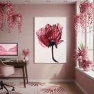 Quadro Decor Pétalas Suaves Rosas 70x50cm Mold Branca