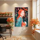 Quadro Decor Ruiva E Amigo Raposo 70x50cm Mold Preta