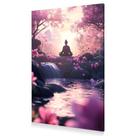 Quadro Decoração Buda Flor Lótus Rosa Arte Zen Canvas 60x40