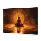 Quadro Decoração Buda Meditação Dourado Mandala Canvas 60x40
