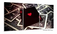 Quadro Decoração Cartas Poker 3 Peças 120x60 em tecido Quadro Decoração Cartas Poker 3 Peças 120x60 em tecido