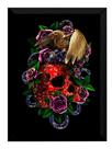 Quadro Decoração Estúdio Tatuagem Arte Cranio Águia Rosas