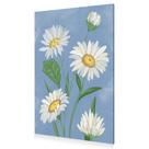 Quadro Decoração Floral Margarida Moderno Azul Canvas 60x40