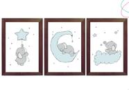 Quadro decoração infantil Elefante Bebê Estrelas Lua Quadro decoração infantil Elefante Bebê Estrelas Lua