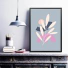 Quadro Decoração Moderna Boho - Cinza 33x24cm