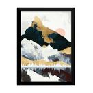 Quadro Decoração Montanhas De Ouro Inspiração 42x29cm