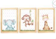 Quadro Decoração quarto menina Safari Menina moldura e vidro