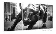 Quadro Decoração Touro de Wall p&b Street 120x60 3 peças