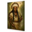 Quadro Decoração Umbanda Caboclo Pena Branca Canvas 60x40