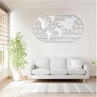 Quadro Decoração Vado Mapa Mundi World Uno Branco 70X37 Cm