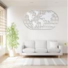 Quadro Decoração Vazado Mapa Mundi WORLD UNO BRANCO 120X65