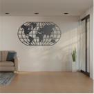 Quadro Decoração Vazado Mapa Mundi WORLD UNO PRETO 100X54 CM